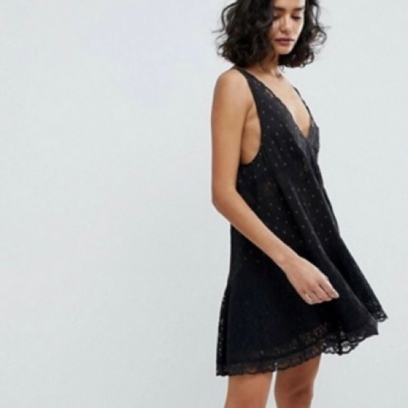 Intimately FREE PEOPLE Any Party Trapeze Slip Dress Black/Combo Size S - Picture 3 of 16